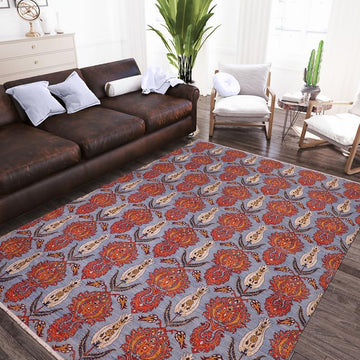 handmade Transitional Kafkaz Blue Rust Hand Knotted RECTANGLE 100% WOOL area rug 10 x 14